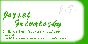 jozsef frivalszky business card